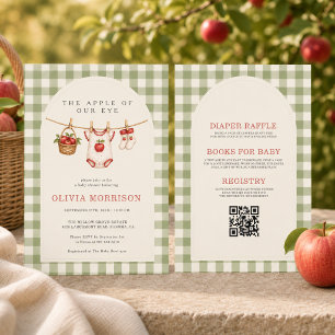 Alles in Einem Apfel Unserer Augen Fall Baby Showe Einladung