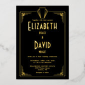 Alles in einem Art Déco der 1920er Jahre, als Schw Folieneinladung (Vorderseite)