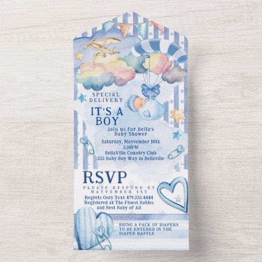 ALLES IN EINEM BABY JUGEND ZEIGT Einladung Design (Innen Boden)