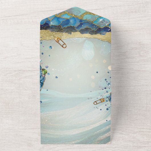 ALLES IN EINEM BABY SHOWING-Design All In One Einladung (Außenbereich)