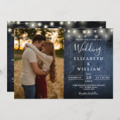 Alles in einem blauen Foto Einladung (Vorne/Hinten)