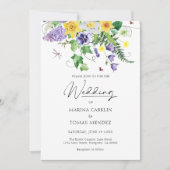 Alles in einem | Bohemische Wildblume Hochzeit Einladung (Vorderseite)