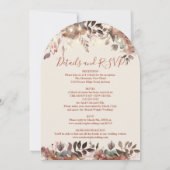 Alles in einem Boho Blumenbogen strahlt rustikale  Einladung (Rückseite)