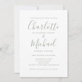 Alles in einem einfachen Schritt grüne Skripthochz Einladung (Vorderseite)