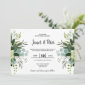 Alles in einem, elegant mit Eukalyptus-Blätter Hoc Einladung (Stehend Vorderseite)