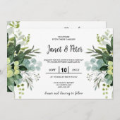 Alles in einem, elegant mit Eukalyptus-Blätter Hoc Einladung (Vorne/Hinten)