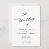 Alles in einem eleganten Black Calligraphy Wedding Einladung (Vorderseite)