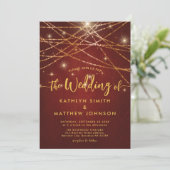 Alles in einem eleganten, glänzenden Gold-String-L Einladung (Stehend Vorderseite)