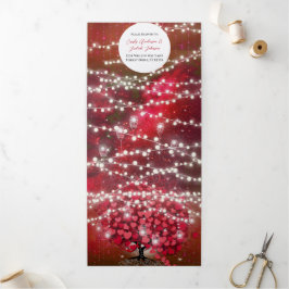 Alles in einem eleganten Rot-Rot-Rosa-Heart-Leaf-H Dreifach Gefaltete Einladung