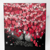 Alles in einem eleganten Rot-Rot-Rosa-Heart-Leaf-H Dreifach Gefaltete Einladung (Innen Erste Seite)