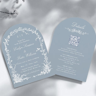 Alles in Einem Florale Bogen Garten Hochzeit Staub Einladung