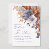 Alles in einem floralen eleganten, stürmischen Bla Einladung (Vorderseite)