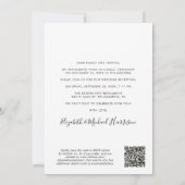 Alles in einem Foto QR Code Hochzeitsempfang Einladung (Rückseite)