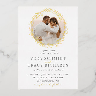 Alles in einem Foto Rustikale Elegante UAwg Weddin Folieneinladung