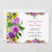 Alles in einem, gelb, lila, fuchsia.. ein fröhlich einladung (Vorderseite)