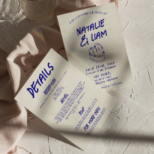 Alles in Einem Grunge Handgezeichnete Hochzeitstor Einladung