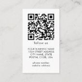 Alles-in-einem handgefertigtes QR-Code-Logo modern Visitenkarte (Rückseite)