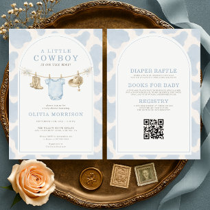 Alles in Einem Kleinen Cowboy Jungen Baby Shower Einladung