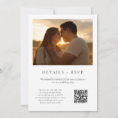 Alles in einem Minimalistischen Foto QR Code Hochz Einladung (Rückseite)