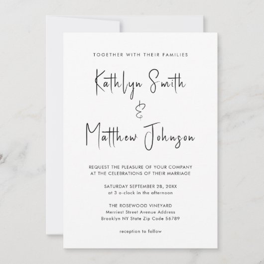 Alles in einem modernen Drehbuch Minimalistische H Einladung (Vorderseite)