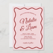 Alles in einem modernen, farbenfrohen Retro Funky Einladung (Vorderseite)