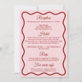 Alles in einem modernen, farbenfrohen Retro Funky Einladung (Rückseite)