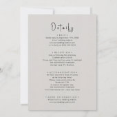 Alles in einem modernen Script Graue Minimalistisc Einladung (Rückseite)