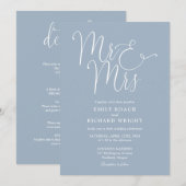 Alles in einem Mr. und Mrs. Chic Dusty Blue Weddin Einladung (Vorne/Hinten)