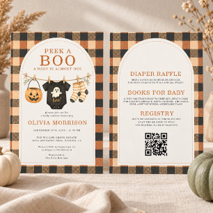 Alles in Einem Peek a Boo Halloween Baby Shower Einladung