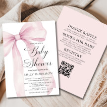 Alles in einem QR-Code Blush Pink Bow Girl Baby Du