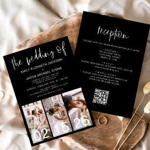 Alles in einem QR-Code die Hochzeit von Minimalist Einladung