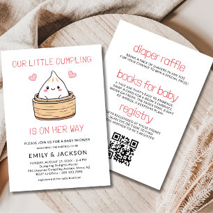 Alles in einem QR-Code Dumpling Baby Dusche Einladung