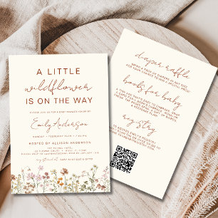 Alles in einem QR Code Eine kleine Wildblume Kinde Einladung