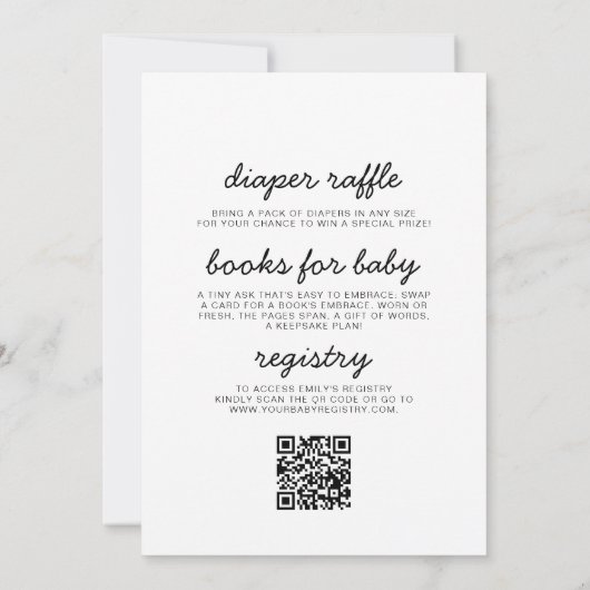 Alles in einem QR-Code Kleine Wildblume Kinderdusc Einladung (Rückseite)