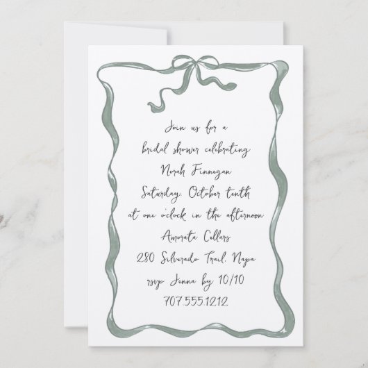 Alles in einem romantischen handgeschriebenen Brau Einladung (Vorderseite)