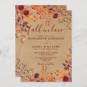 Alles in einem rustikalen Fall in Liebe Blumenhoch Einladung (Vorne/Hinten)