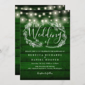 Alles in einem rustikalen Greeen-Wood-String-Light Einladung (Vorne/Hinten)