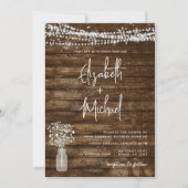 Alles in einem rustikalen QR-Code Country Jar Wedd Einladung (Vorderseite)