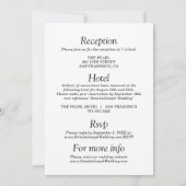 Alles in einem Schwarz-Weiß-Alt-Geld Hochzeit Einladung (Rückseite)