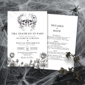 Alles in einem Schwarz-Weiß-Gothic-Turm Einladung