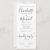 Alles in einem Schwarz-Weiß-Skript-Hochzeit Einladung (Vorderseite)