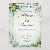 Alles in einem Stadion grüner französischer Blumen Einladung (Vorne/Hinten)