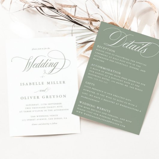 Alles in einem Stadium Grün Weiß einfache Minimal Einladung