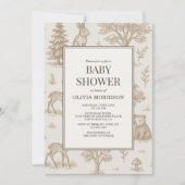 Alles in Einem Waldtiere QR-Code Baby Shower Einladung (Vorderseite)