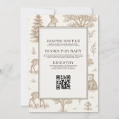Alles in Einem Waldtiere QR-Code Baby Shower Einladung (Rückseite)