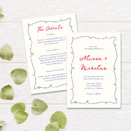 Alles in einem Whimsical Bright Border Script Hoch Einladung