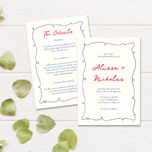 Alles in einem Whimsical Bright Border Script Hoch Einladung