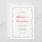 Alles in einem Whimsical Bright Border Script Hoch Einladung (Vorderseite)