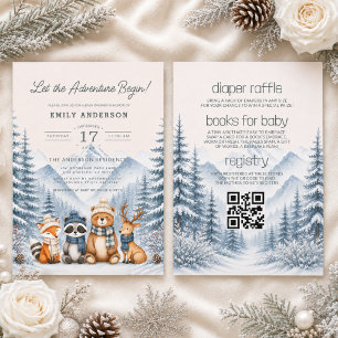 Alles in Einem Winter-Abenteuer Beginnt Baby-Party Einladung