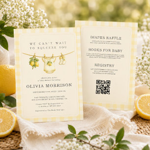 Alles in Einem Zitronen- Sommer-Baby-Shower Einladung